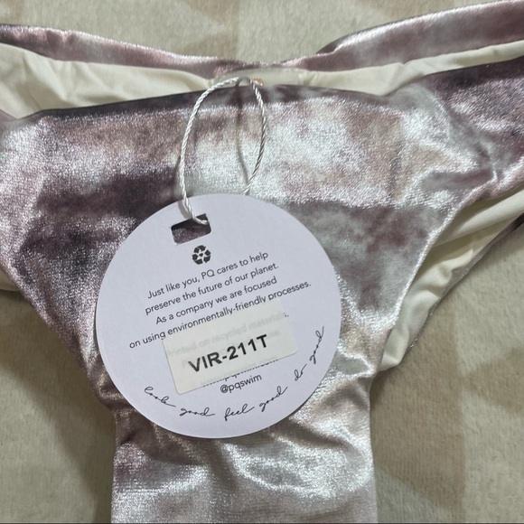 PQ Anthropologie Basic Ruched Teeny Bikini Bottoms Velour Virgo - Picture 6 of 7